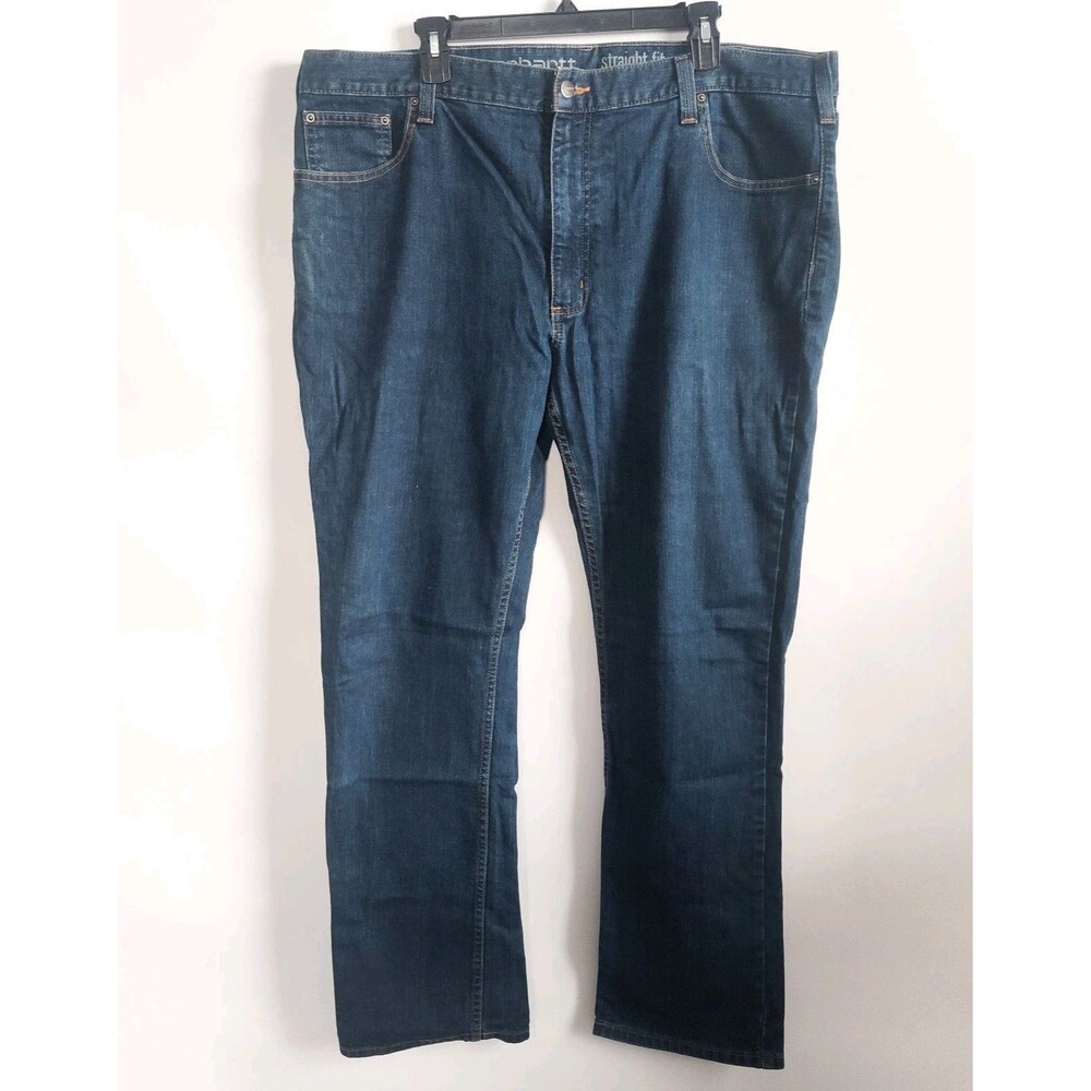 Carhartt Jeans Mens 42x32 Blue Straight Leg Fit Medium Wash Denim Pants 5-Pocket